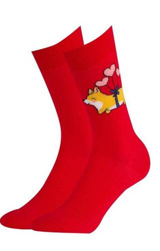 U04.156 Walentynki Skarpety Wola - red