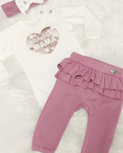 Body z długim rękawem "Kocham Cię Tata serduszko" Bambarillo różowy