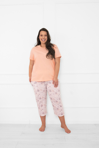 Damska piżama Satui – komplet bawełniany, koszulka + spodnie 3/4 Italian Fashion