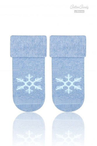 Art.156 Skarpety dziecięce  Świąteczne Frotte  Steven szary jasny melanż/renifer  002