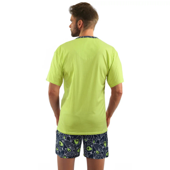 Bawełniana piżama męska, krótki rękaw i spodenki 2422/22 Sesto Senso - seledynowy