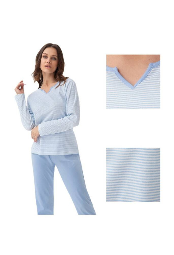 Piżama Damska 395 LUNA- niebieski