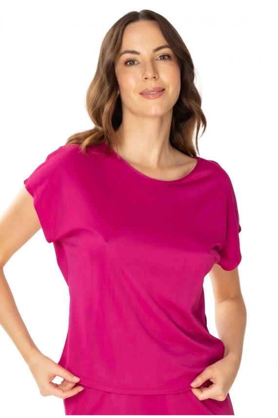 Bluzka piżamowa 86683 Larisa Mewa fuksjowy