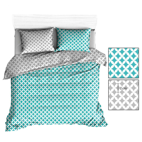 Maroko R141 Pościel bawełniana Karo szary-biały