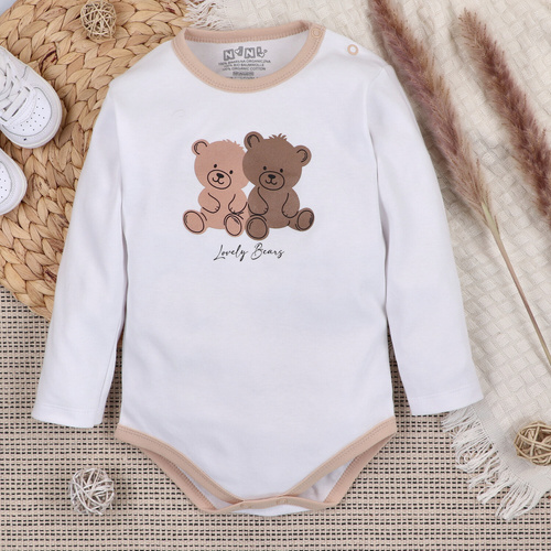 Body z bawełny organicznej Sweet Bears Nini biały