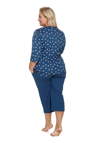 Piżama Damska Plus Size rozpinana 7265 Doctor Nap - deep blue