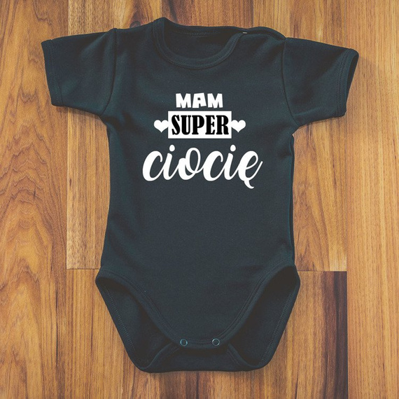 Body krótki rękaw "mam SUPER ciocię" Moocha białe