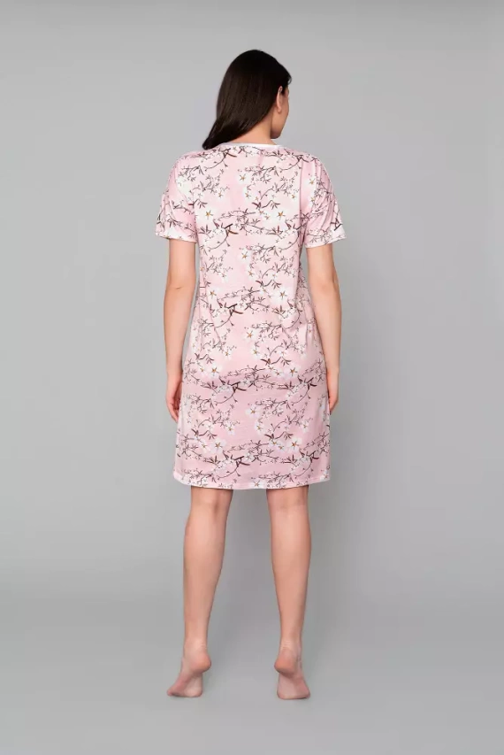 Koszula nocna damska Alwa Italian Fashion- różowy druk