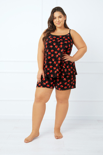Piżama Damska wąskie ramiączko, spodenki Cherry Italian Fashion - druk