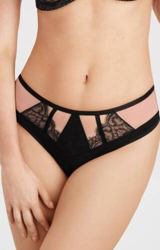 Gorsenia Figi damskie brazyliany K 836 Black To Black czarny