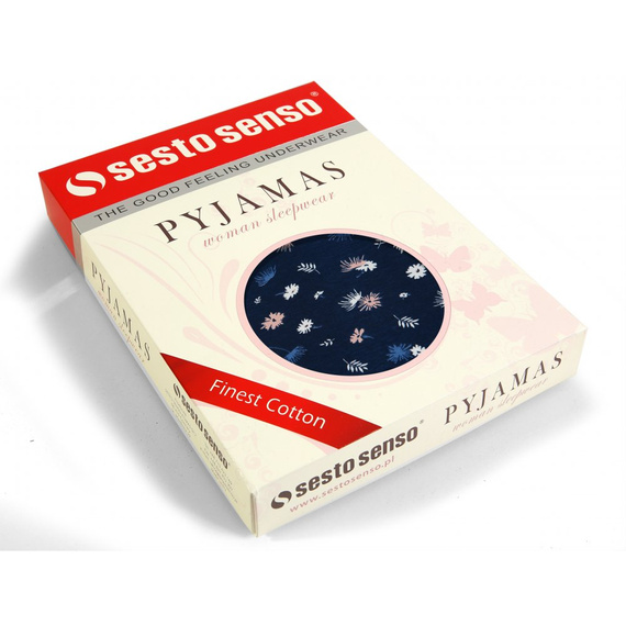 Koszula nocna Julia Sesto Senso granatowy/różowy