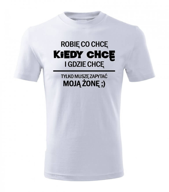 Koszulka męska "Muszę zapytać żonę" Moocha czarny