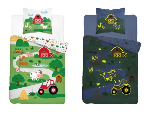 Pościel bawełniana świecąca w ciemności 5407 A Farma Detexpol 