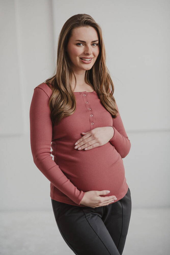 Bluzka ciążowa i do karmienia Tummy Milk&Love dusty cedar