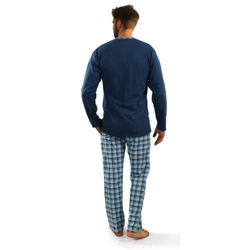 Bawełniana piżama męska z długim rękawem 06 Sesto Senso - jeans
