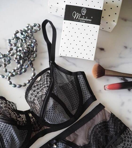 Biustonosz miękki soft 19176 Palermo Mediolano czarno-grafitowy 