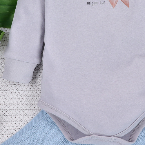 Body z bawełny organicznej Fun Origami Nini szary