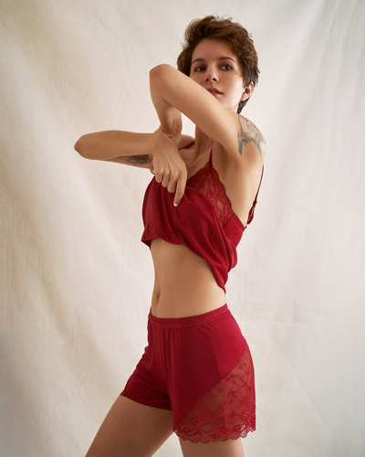 Piżama damska Visti 86398 Chantal burgund 