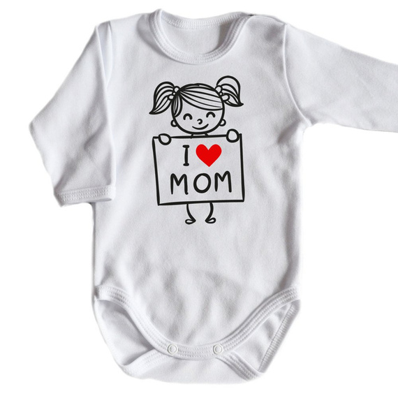"I LOVE MOM" body długi rękaw Moocha czarny