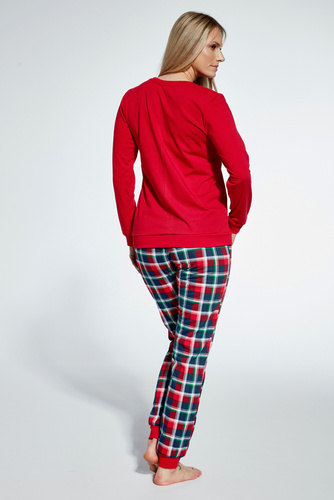 Piżama damska 671/348 Snowman Cornette - czerwony