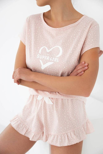 Piżama damska Super Girl Sensis - różowy jasny