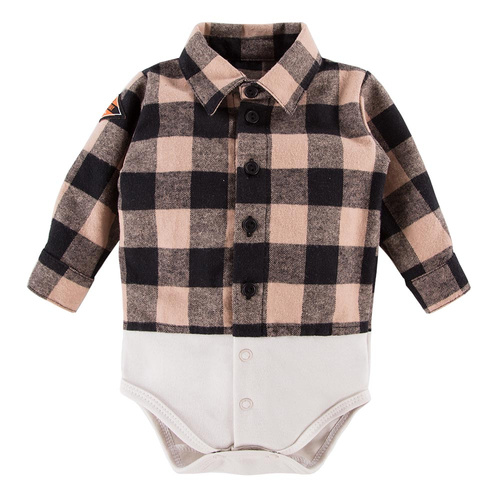 Body dla chłopca z kołnierzykiem Jump Eevi - czarny/beżowy