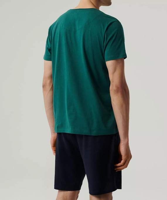 Piżama męska krótki rękaw NMP-379 Atlantic-szmaragdowy granatowy