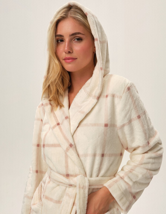 Szlafrok damski 41877 Fina Henderson - kremowy