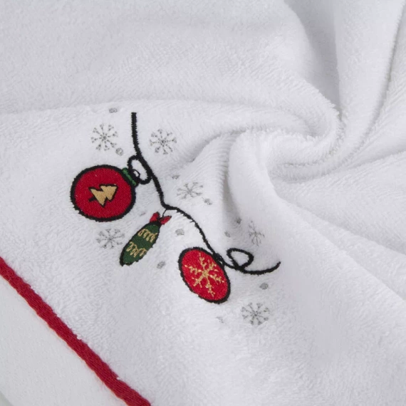 Ręcznik świąteczny bombki Gerda 2 Eurofirany biały