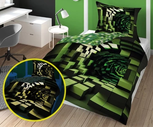 Pościel bawełniana świecąca w ciemności 4634 A Fluo 35 Minecraft Detexpol