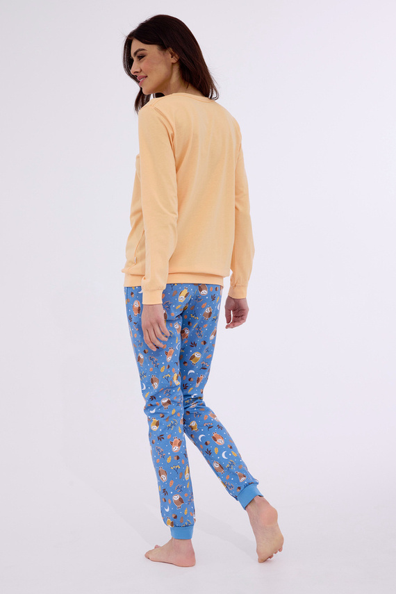 Piżama damska 467/373 Owls Cornette pomarańczowy