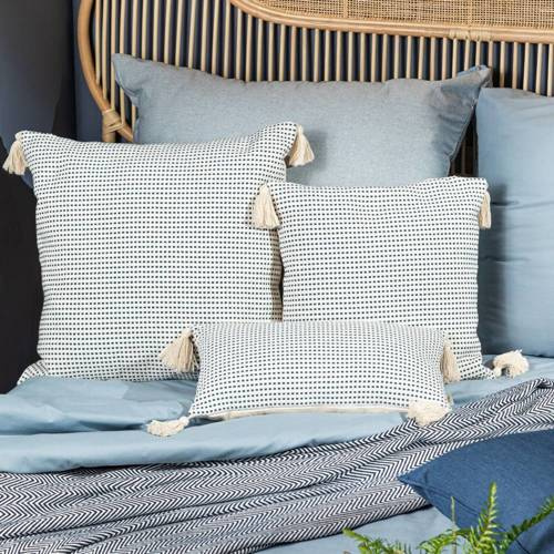 Poszewka z grubej tkaniny bawełnianej Palermo Eurofirany granatowy