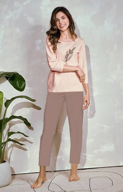 Piżama damska 3287 Jane Taro - pudrowy róż