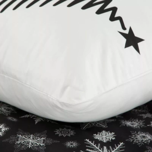 Pościel świąteczna śnieżynki Isla Eurofirany czarny/biały 