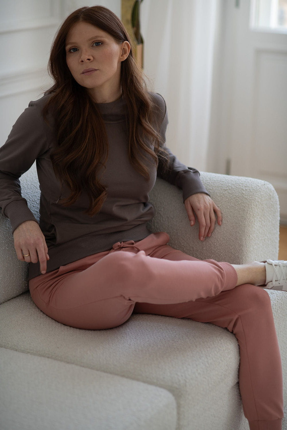 Dresowe spodnie ciążowe Milk&Love herbal rose