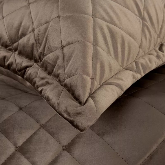 Eurofirany Ria 6 narzuta welurowa pikowana dekoracyjna brązowy