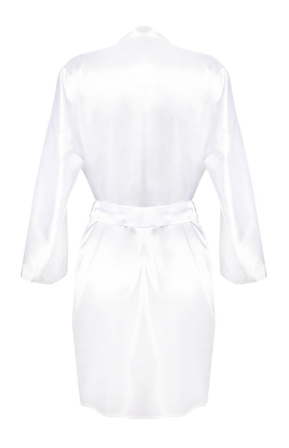 Satynowy Szlafrok Damski Alexandra DKaren - biały