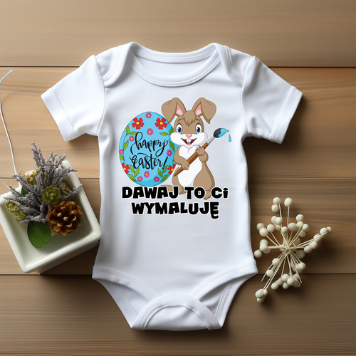 Body krótki rękaw "Dawaj to Ci wymaluję" Moocha biały