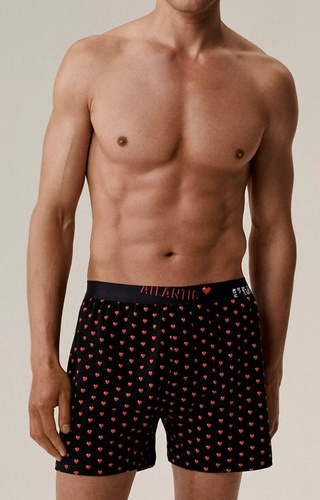 Bokserki męskie Atlantic 2GMB-011 – 100% bawełna, luźne, serca, 2 szt.