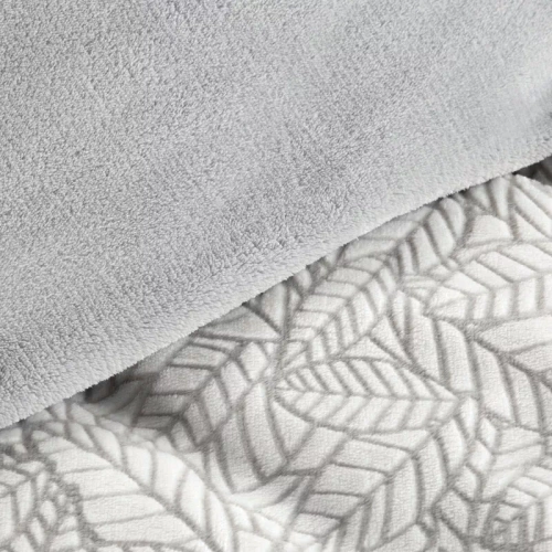 Pościel welurowa liście Flano 3 Eurofirany szary