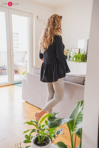 Legginsy długie z niskim pasem Milk&Love jasny szary melanż