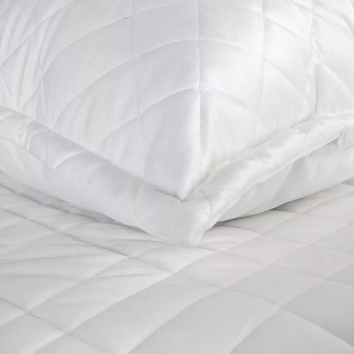 Eurofirany Ria 6 narzuta welurowa pikowana dekoracyjna biały