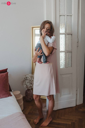 Bambusowa koszula nocna ciążowa i do karmienia Moon Milk&Love eukaliptus