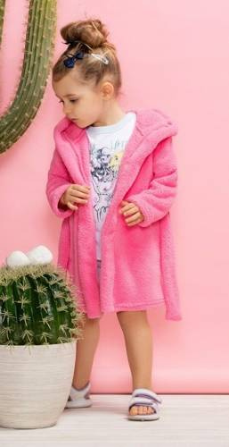Szlafrok dziecięcy 018 15 "Basic" Nicol - różowy