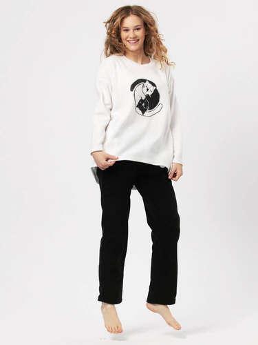 Piżama Damska LHS 922  Key  ecru czarny