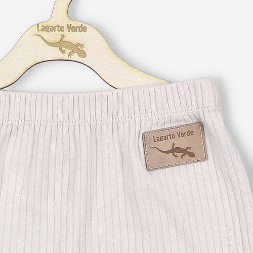 Lagarto Verde Półśpiochy z dzianiny prążkowej - ecru