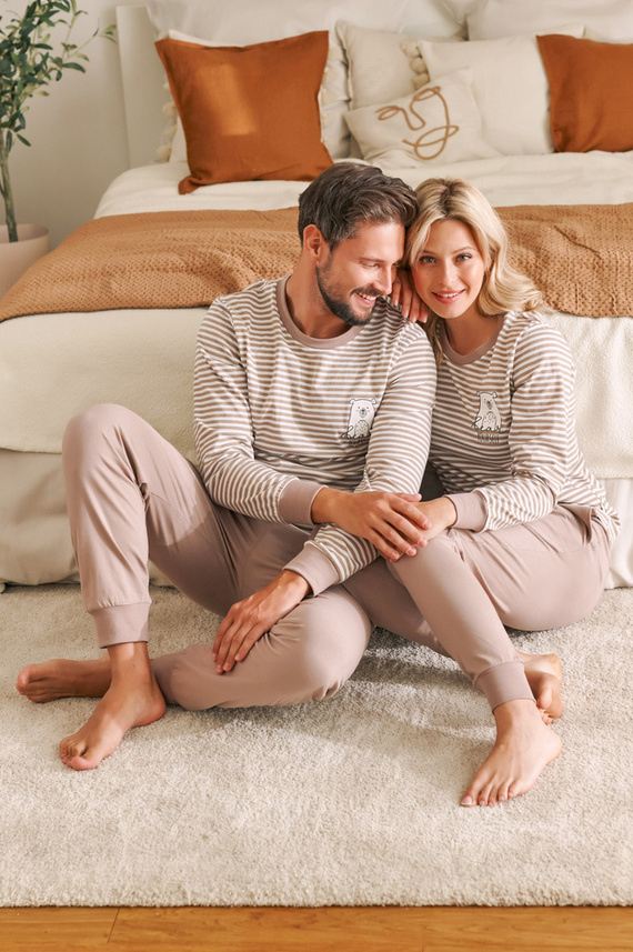 PMB.4530 "Bear" Piżama Męska Doctor Nap - beige