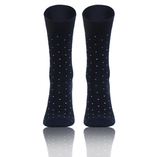 Classic Skarpety męskie garniturowe Sesto Senso wzór kropki granatowy 