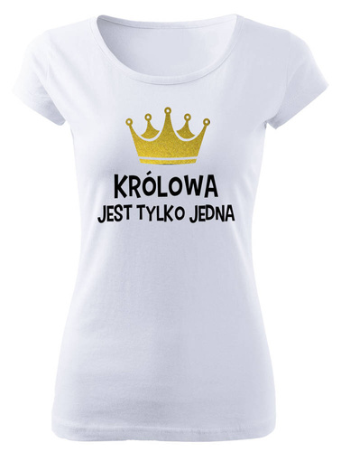Koszulka damska "KRÓLOWA jest tylko jedna!"  Moocha biały 