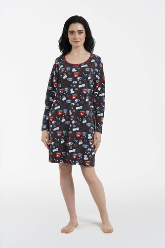 Koszula nocna damska Makala talian Fashion - druk 